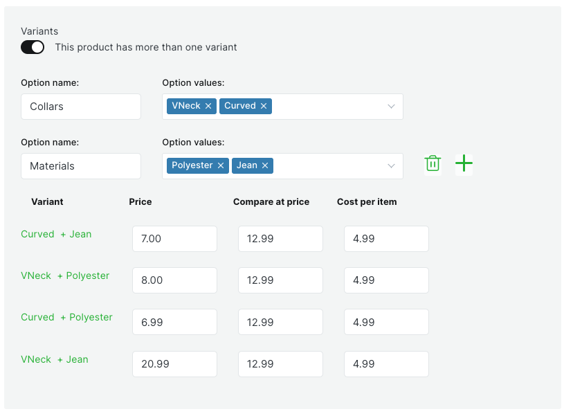 Cartanza Product Prices